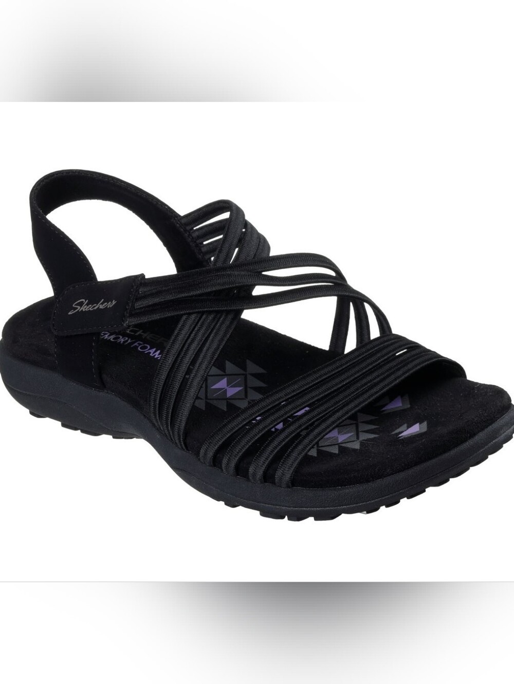 Skechers Black Strappy Memory Foam Sandal for Women